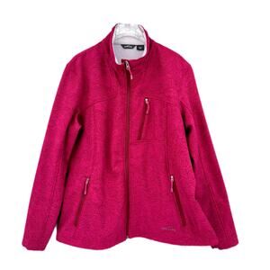Eddie Bauer XXL Berry Softshell Wavy Pattern Full Zip High Neck Outdoor Jacket